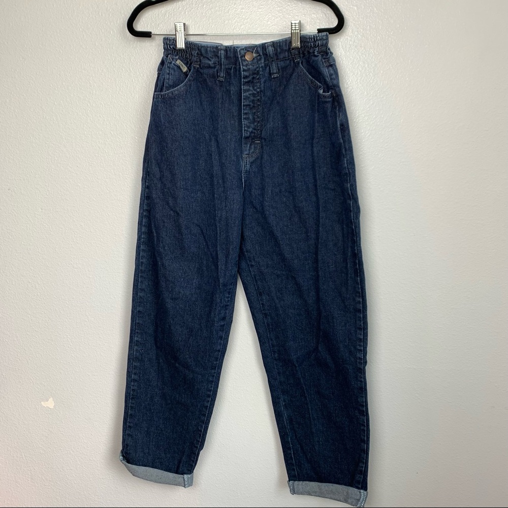 VTG Lee High Waist Side Elastic Tapered Jeans Size 10